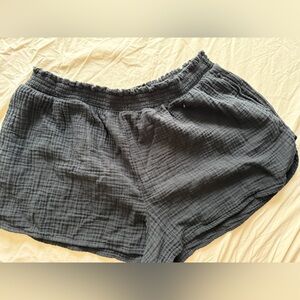 Aerie Black Linen Lounge Shorts